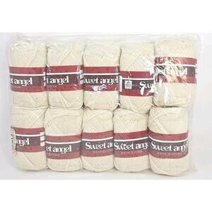 Sweet Angel Knitting Yarn Thread Color #057 Lot A Off White Lot of 10 U327